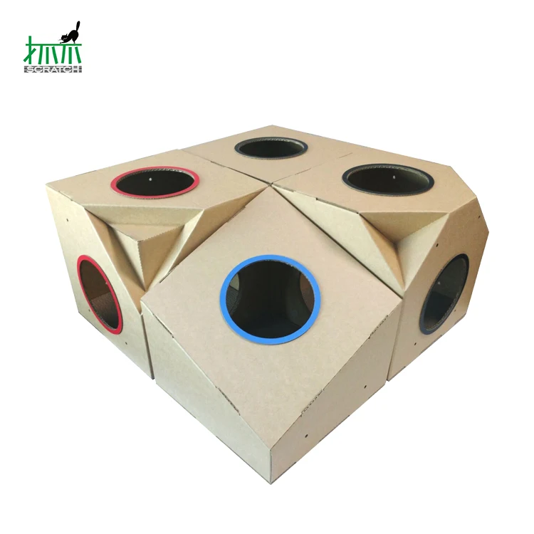 Eco-Friendly Free Combination Corrugated Cardboard Cat House Pet Furniture Scratcher