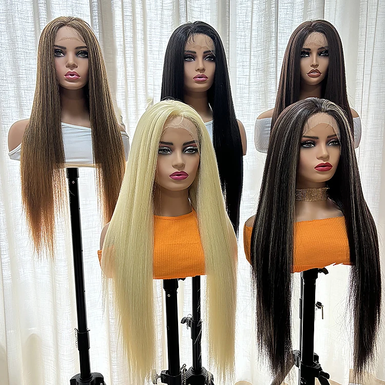 Julianna Hair Smooth Tangle Free Cheap Kanekalon Futura Fiber Wholesale Heat Resistant Premium Blonde Lace Front Synthetic Wigs
