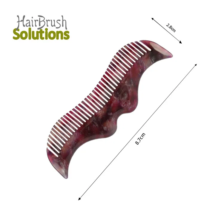 2021 Korean Pocket Pink Hair Comb Clear Acetate Anti Static Thick Small Bio Celulose Acetate Comb Travel 4cm