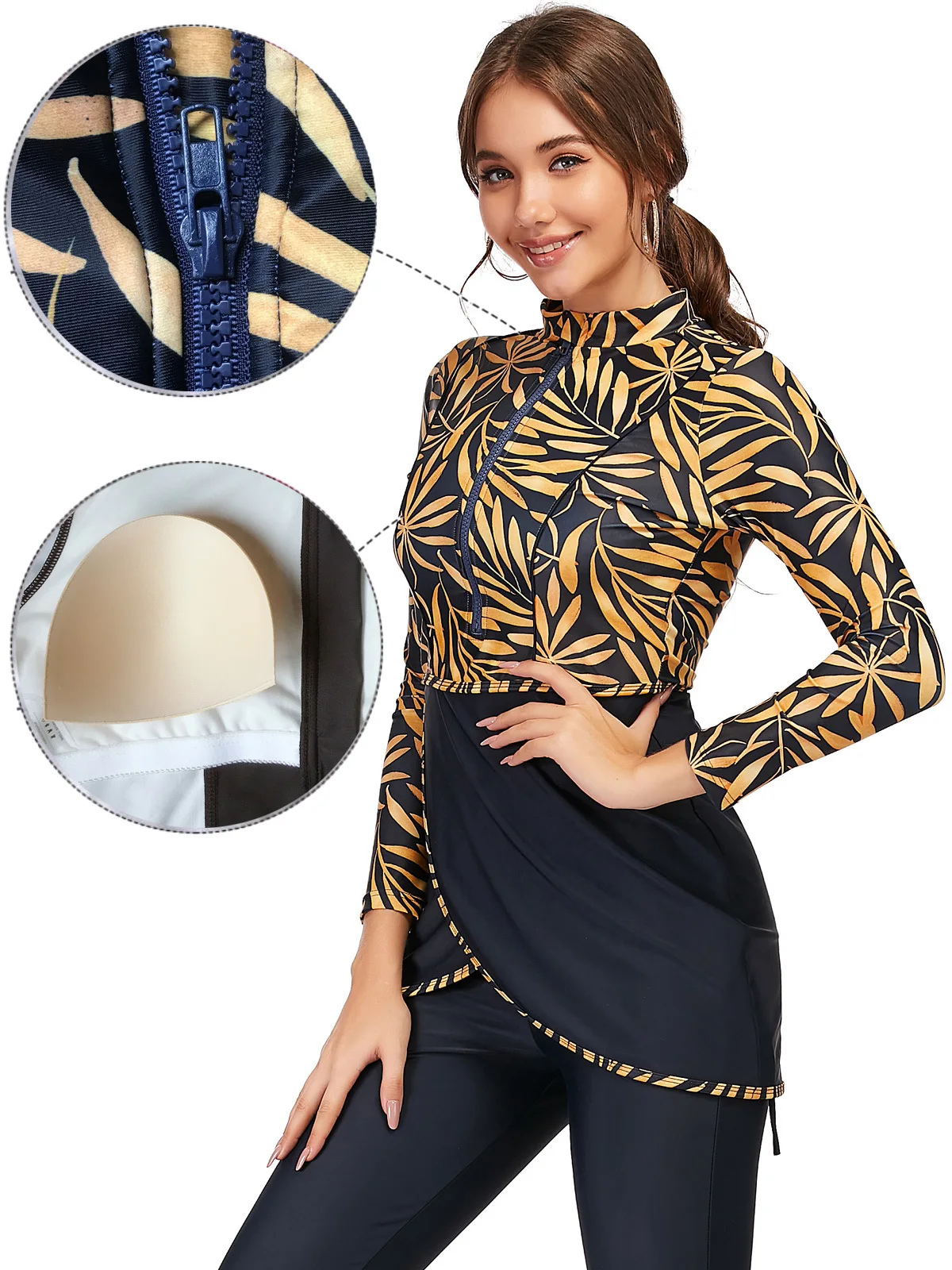 S-4XL 3pcs Turban Full Cover Swimsuit For Islamic Women Sportswear Swimming suit 2023 burkinis modest muslim swimwear