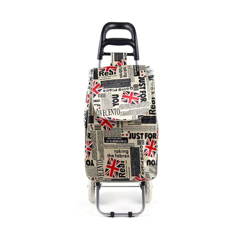 oyvp-002 Hot sell customized supermarket roll wheeled handy portable detachable Collapsible grocery folding shopping trolley bag