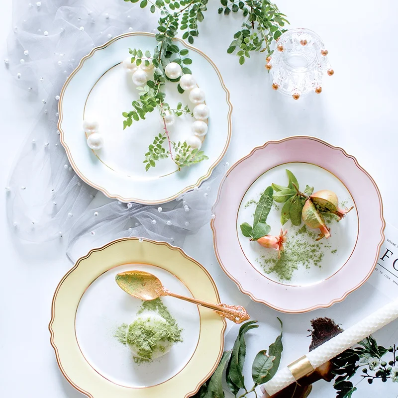 Винтажная тарелка для завтрака с макароном в стиле Ins, Пномпень, тарелка с кружевом в стиле барокко, тарелка для западного стейка