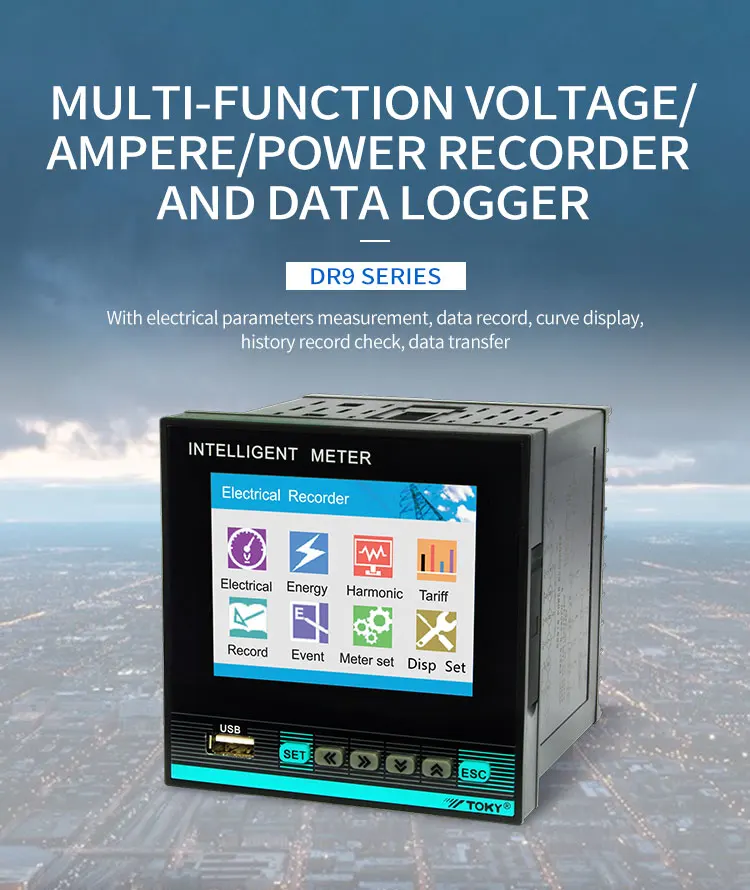 2023 New Design Digital Multifunction Power Factor Meter Price 3-Phase Power Meter