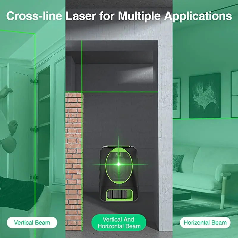 Huepar BOX-1G Electronic Laser Level Self-Leveling Cross Green Rotary 360 Laser Celling Stand