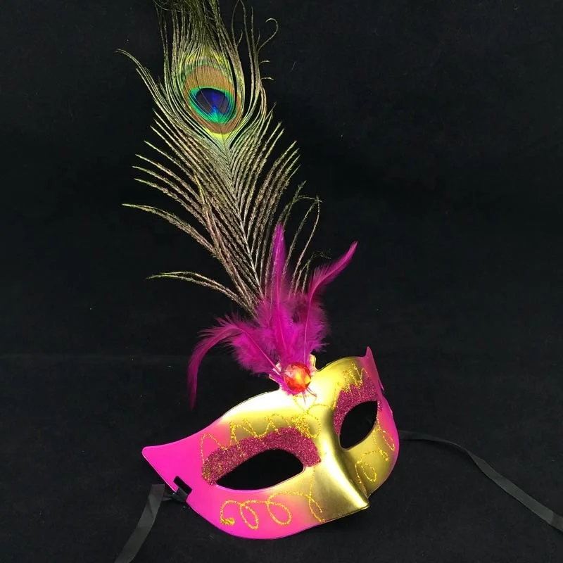 Womens Peacock Feather Mask for Masquerade Costume Party Christmas New Year Party Cosplay Accessory