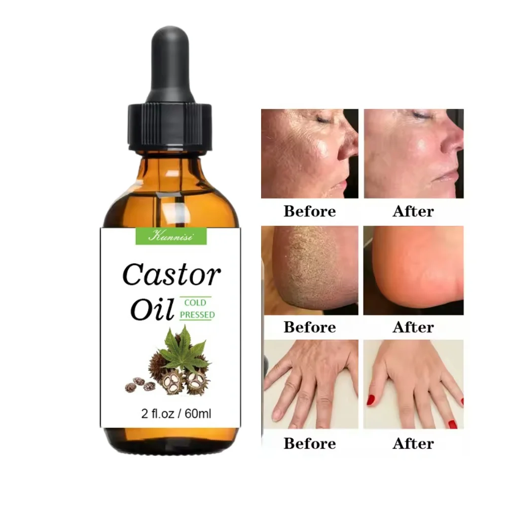 100% Pure Organic Eyelash Hair Rapid Growth Hair Eye Lash Brow Enhancing Eyebrow Grow Serum Castor Oil for Thicker Lashes