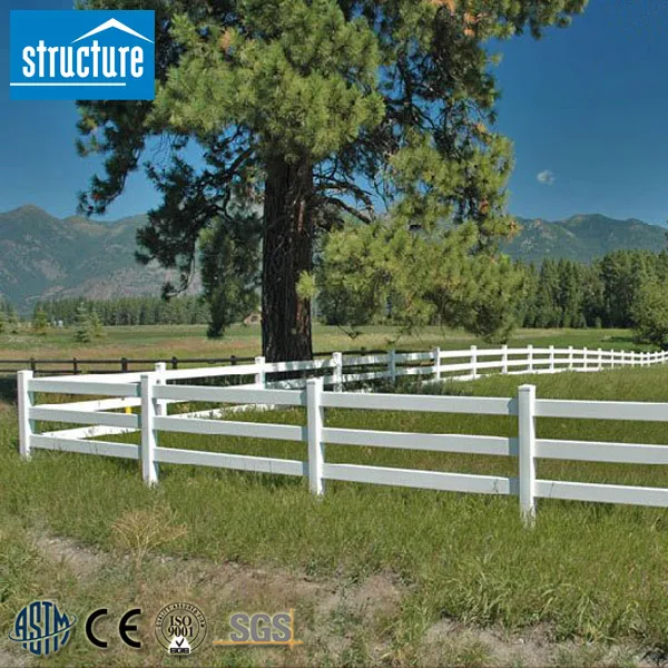 white ranch style fencing pvc ranch horse fence