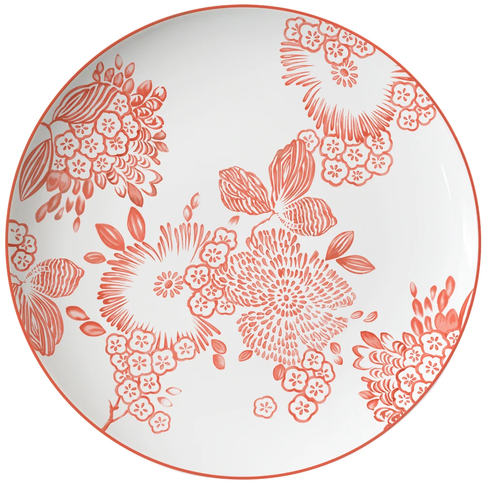 Wholesale 4pcs Fine Bone China Dubai Gold Dinnerware Plates Ceramic Wedding Dinner Dishes Set