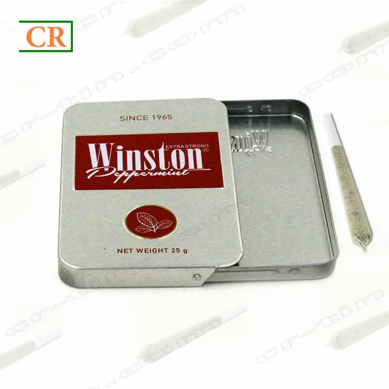 
Metallic Gold Color Child Resistant Slide Tin Case For Mints Packaging 