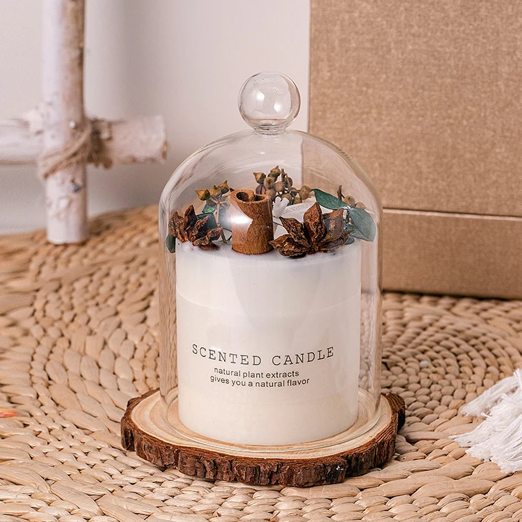 
Delicate candle accessories glass pillar holder wooden candle stand tray for scented soy candles jar for wedding decor 