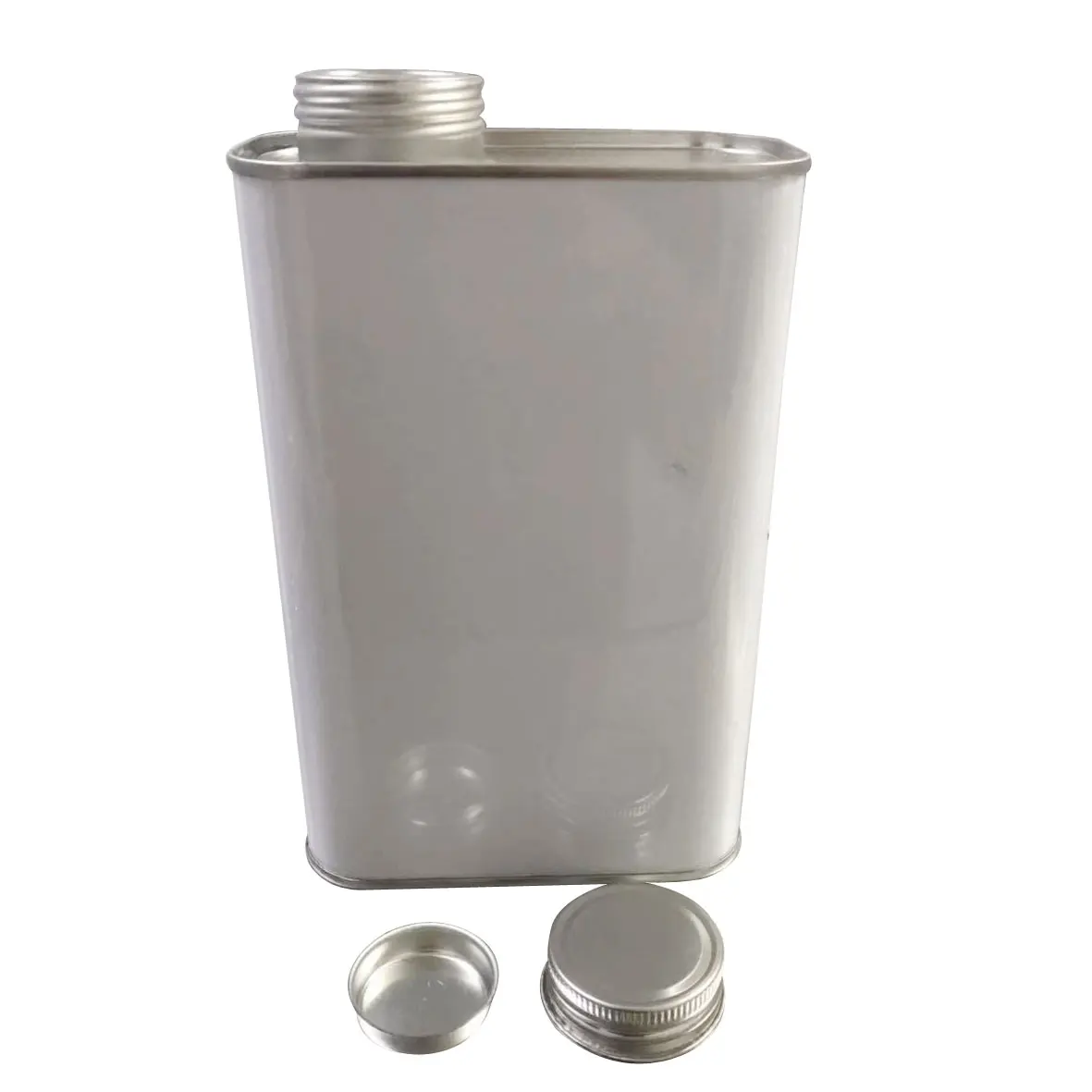 Плоская Металлическая жестяная банка для тормозной жидкости с винтовой крышкой, 1 л