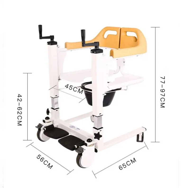 Multi Function Hydraulic Patient Transfer Lift Wheelchair Bedside Commode Chair