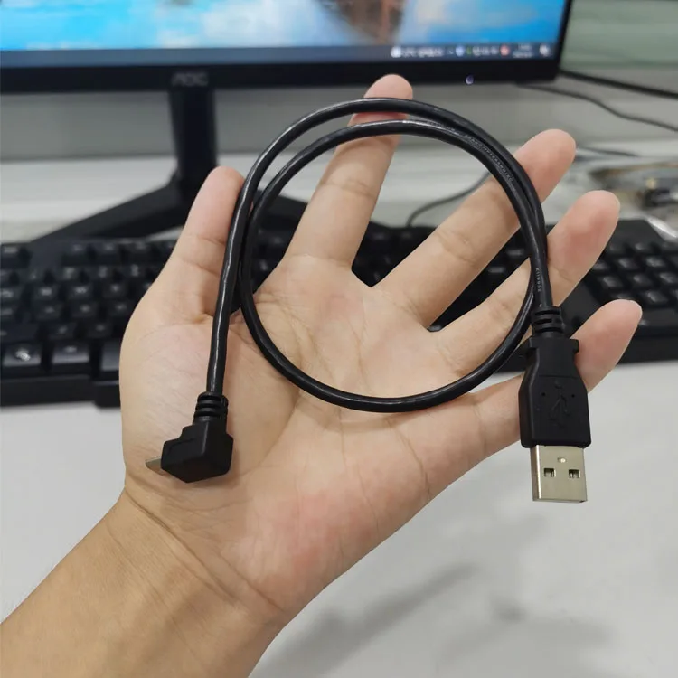 Wholesale Micro USB Cables Type A to B USB 2.0 to Right Angled Micro USB Adapter Cable 90 Angle 50CM