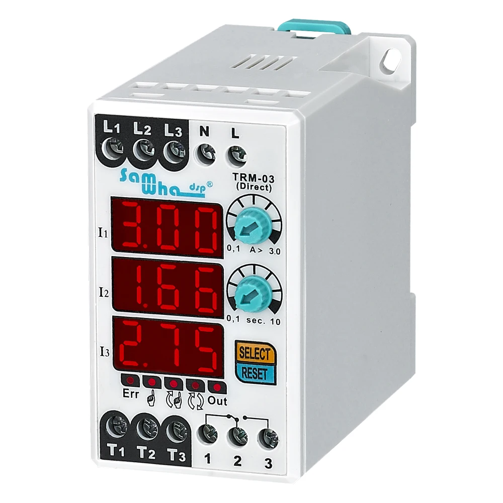 Samwha-dsp trm-25 TRM-03 trm-200 (0.1-3A) Digital Manual Semi-Automatic Automatic Reset Electronic Overload Asymmetry Relay