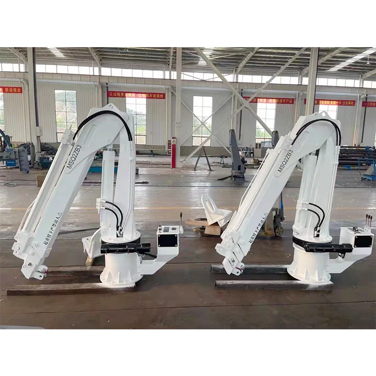 Professional Electric/hydraulic small marine crane 2 ton 5 ton ship deck mounted knuckle boom marine crane for sale