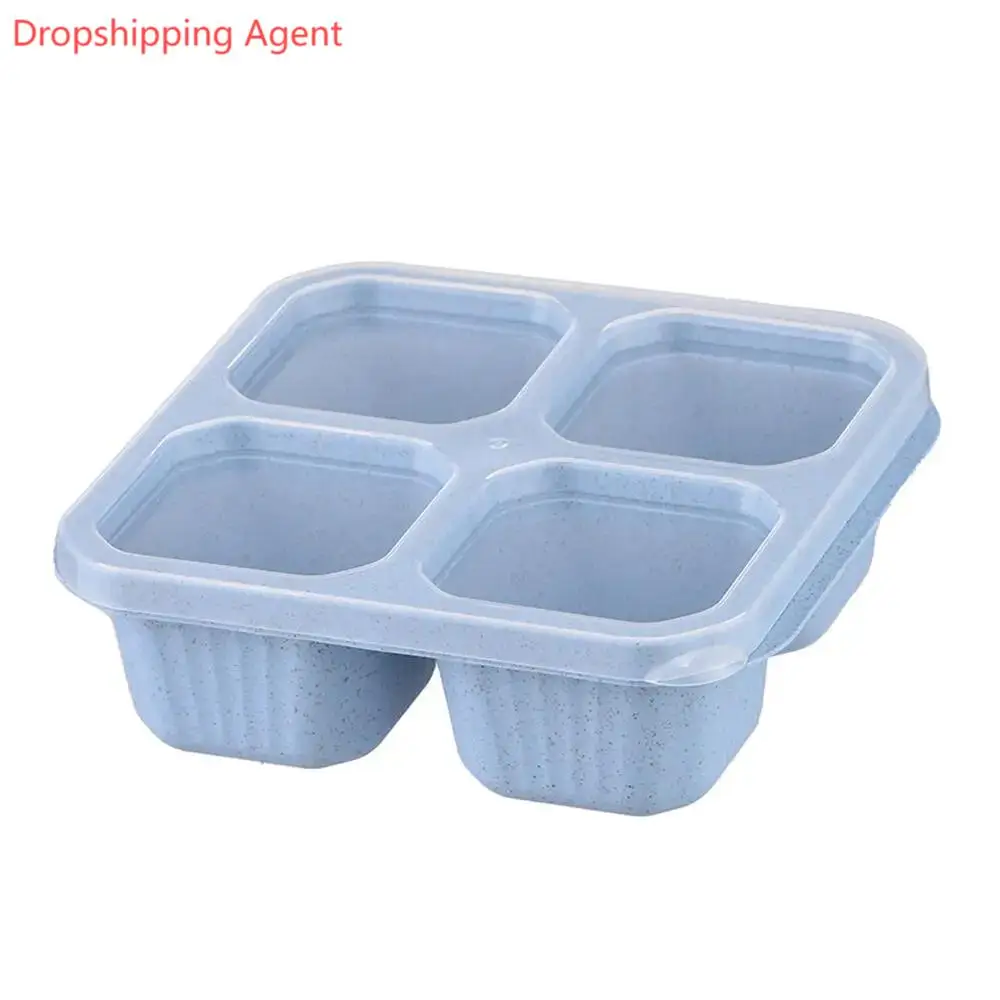Dropshipping Products 2024 Reusable Portable Bento Snack Box Leak Proof Lunch Box 4 Compartment Food Container