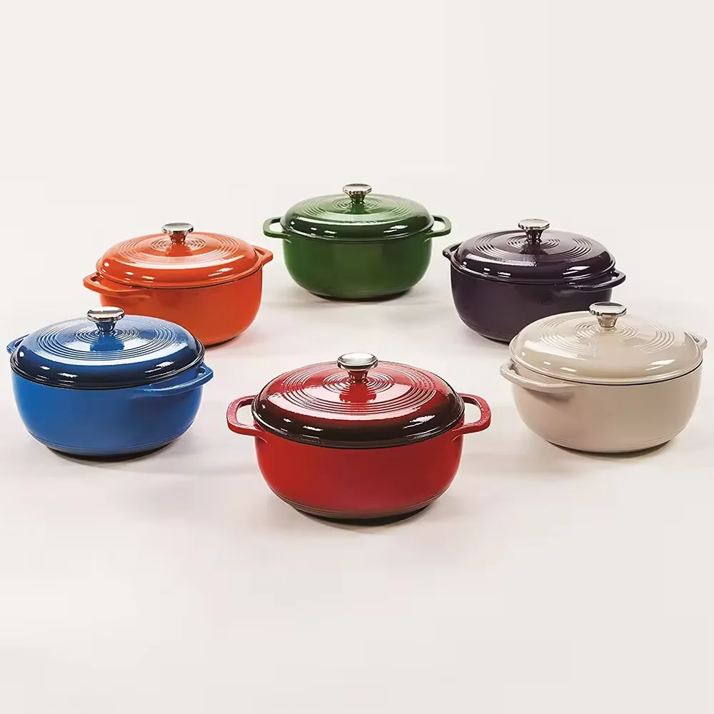 wholesale Multi-Color Cast Iron Casserole 23/26/28cm kitchen cooking pot Cast Iron Casserole Dutch Pot Enamel Cast Iron Cookware