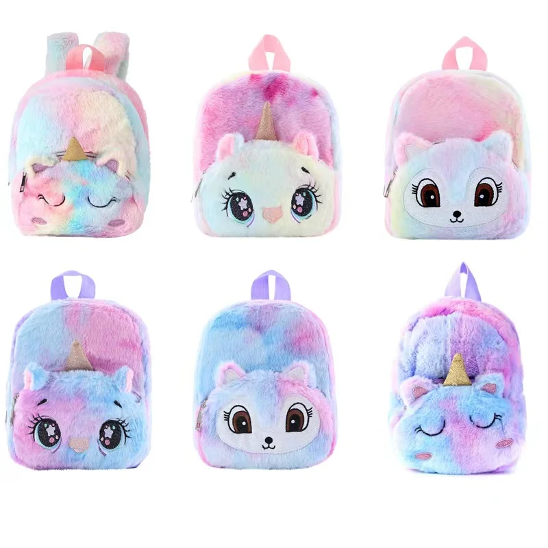 Cute Fashion Cartoon Plush Bag School Backpack For Kids Girls