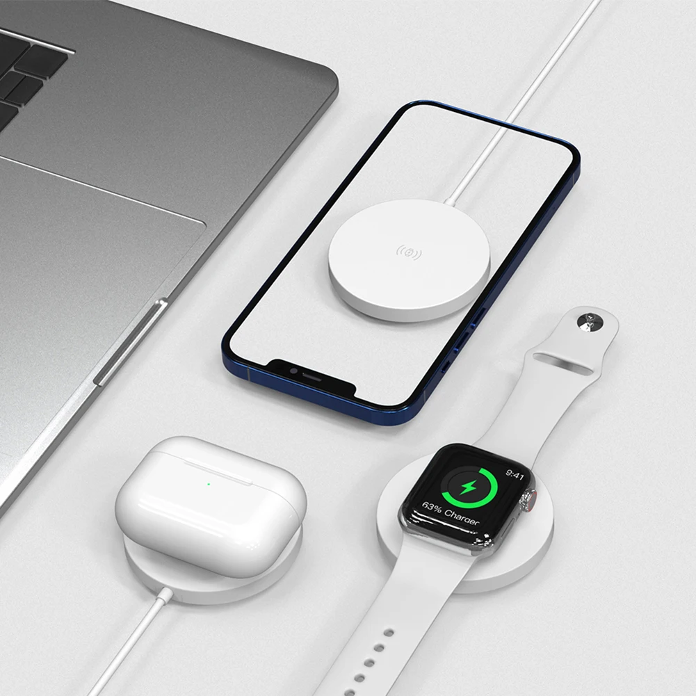 Wireless Charger Pad for iPhone 12 iPhone 13 Qi mobile airpods and iWatch 15W charger fast charger wireless with magnets