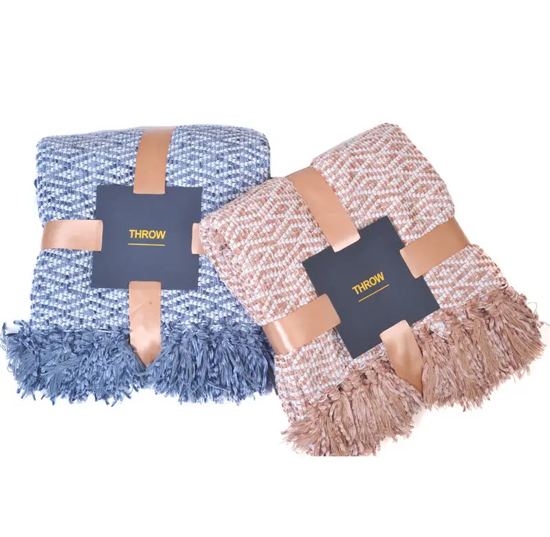 Luxury Chunky Yarn Knitted Wool Blanket Throw Super Soft Thick Knit Blankets For Winter Christmas Gifts