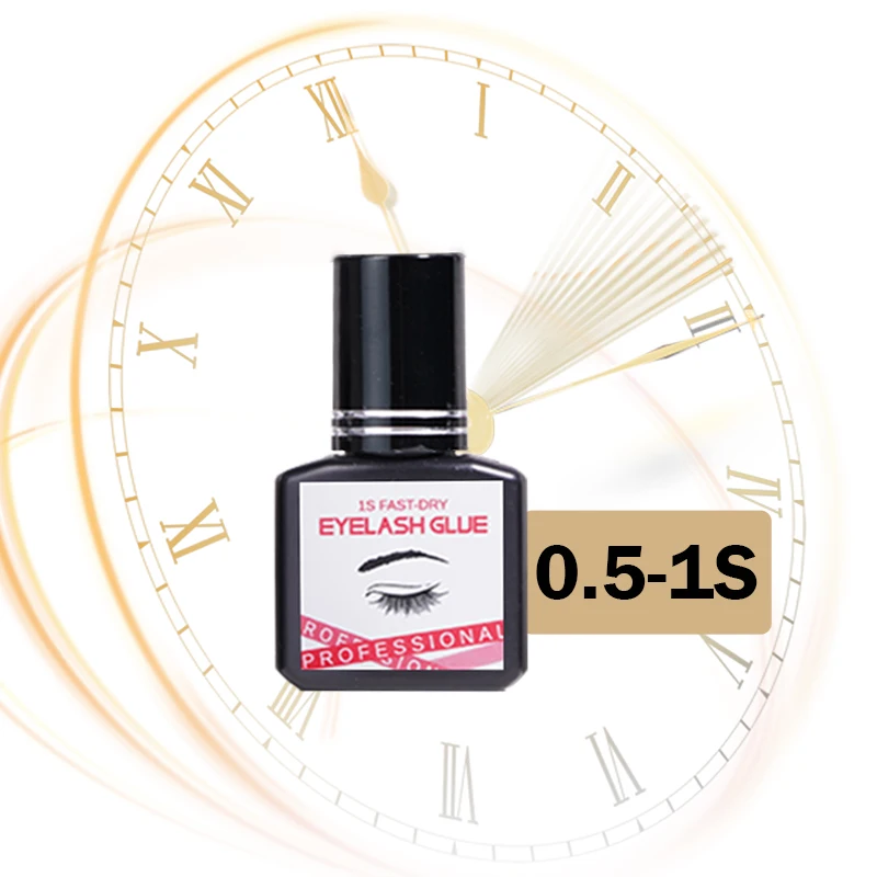 5mL Adhesive Private Label Professional Use Only Vegan Black Glue Eyelash Extension Supplies Quality 1 Sec Fast Dry Eyelash Glue