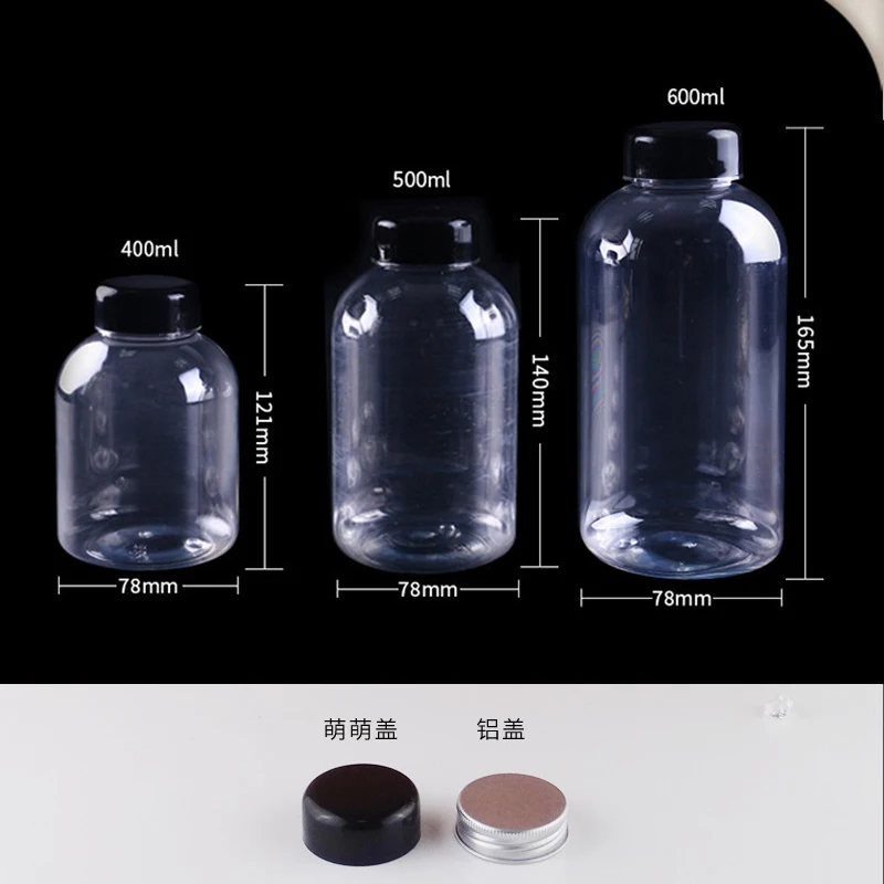 16 32 oz Disposable Clear Food Grade Pet Plastic Beverage Bottle With Tamper Proof Cap ,Milk Tea PET Bottle 1 Liter with Cap