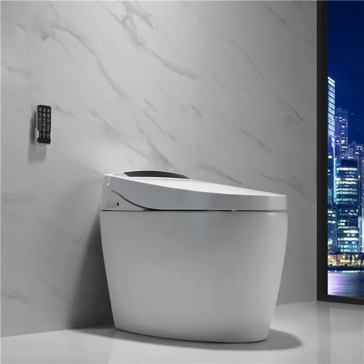 Хорошее качество электронный интеллектуальный туалет автоматический умный цельный с дистанционным управлением