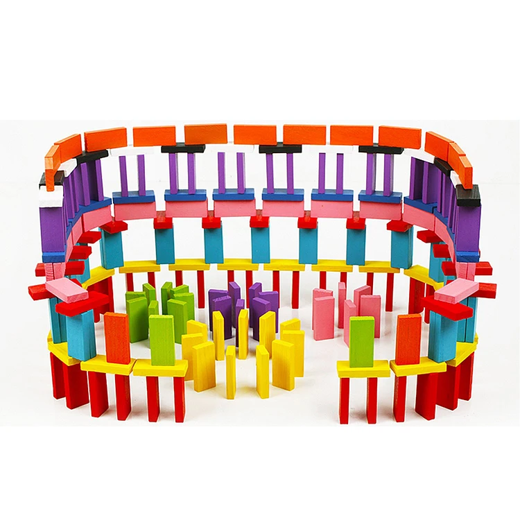 wholesale custom 480pcs wooden play domino festool blocks games set in wooden box