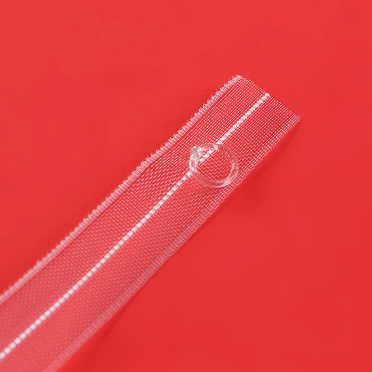 
Home decorative accessories durable wave fold nylon transparent curtain tape with ring 