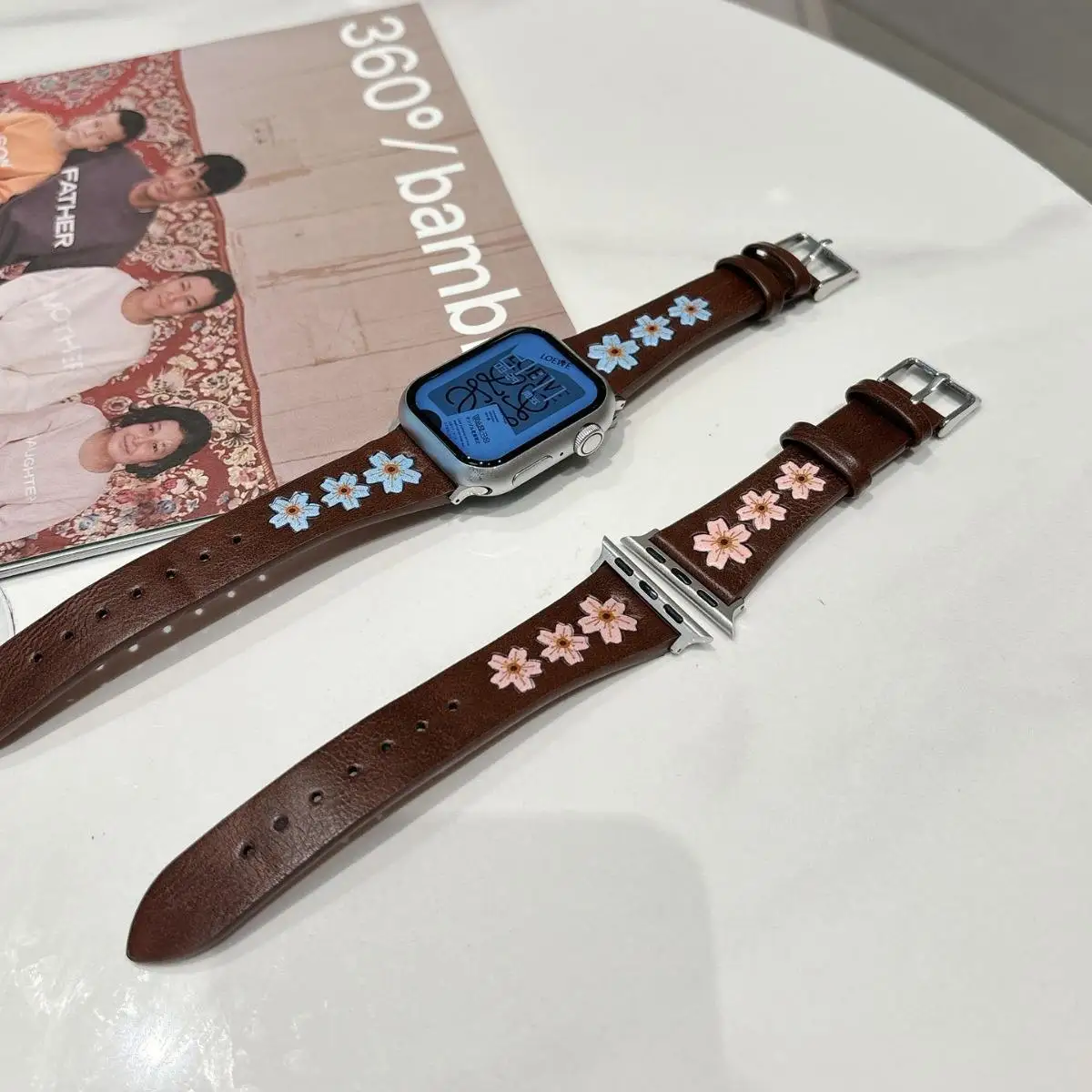 Embroidery On Leather Watch