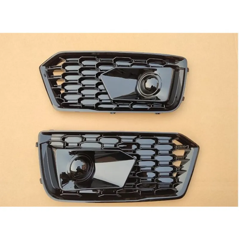 ABS Material Fog Lamp Case For Audi Q5 2018 2019 2020 Original/Sports Model Black Honeycomb Style Fog Light Cover Lower Grille