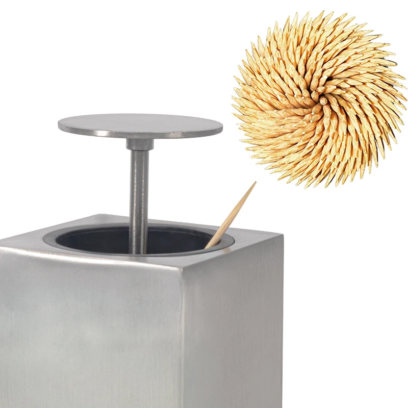 house hold items box square toothpick stands Stainless Steel toothpick holder kitchen toothpick dispenser