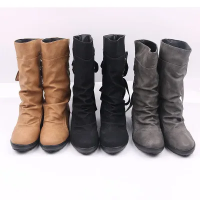 JT133 big size suede ladies casual long boots women boot shoes