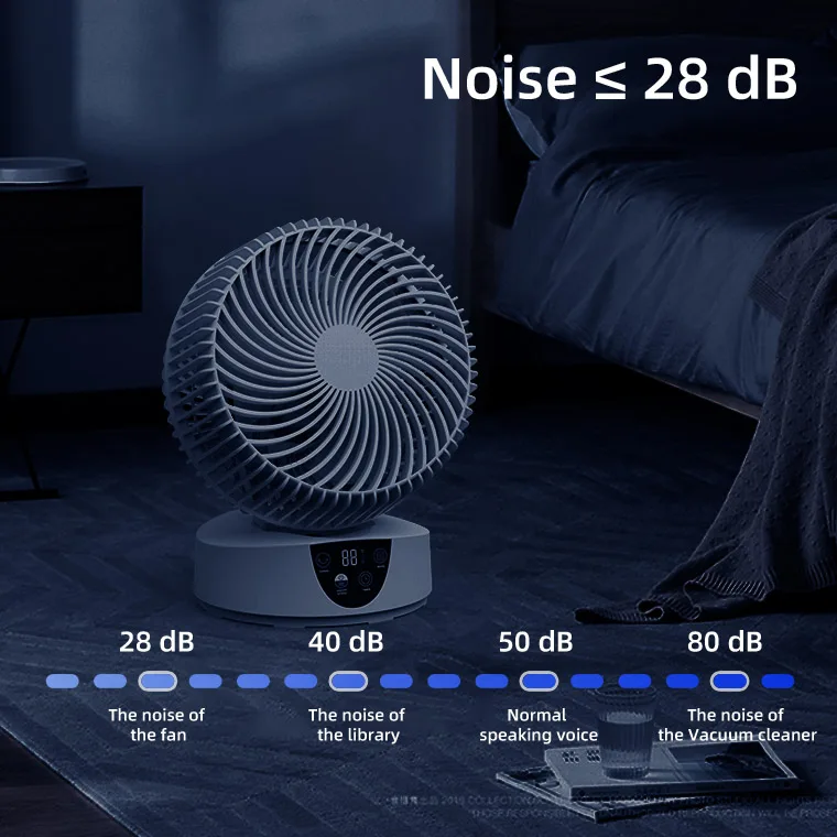 Smart cooling hot sale LED Display Fresh Portable easy control natural mode Custom logo Custom package office fan with remote