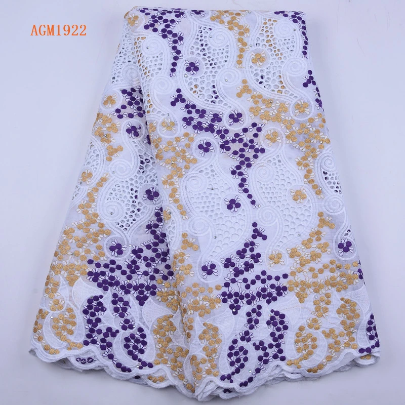 Latest Nigerian Cotton Lace Fabrics 2020 African Swiss Voile Lace In Switzerland High Quality Polish Lace 5yard/lot 1922