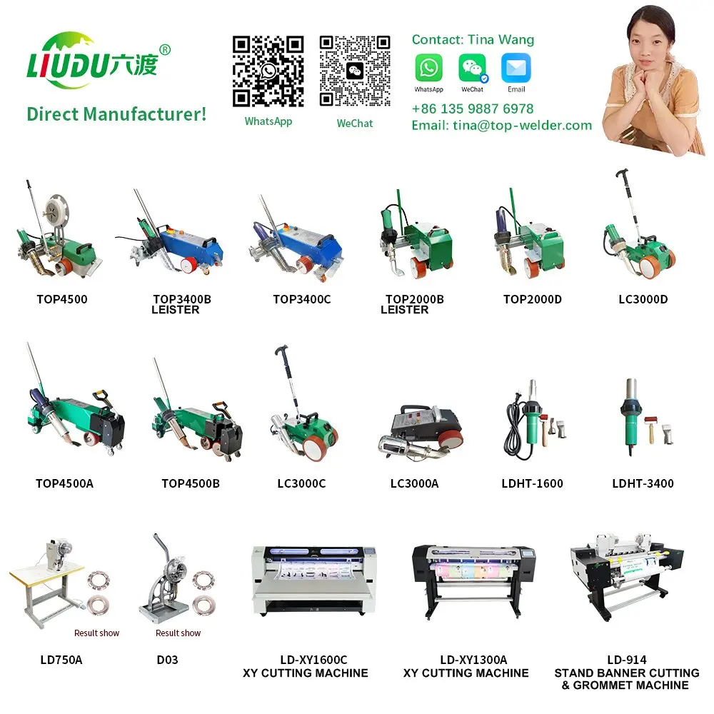 Tina TOP3400C 3600W Hot Air Welding Machine for Clear PVC Film/Awning/Vinyl Tarpaulin Splicing Machine