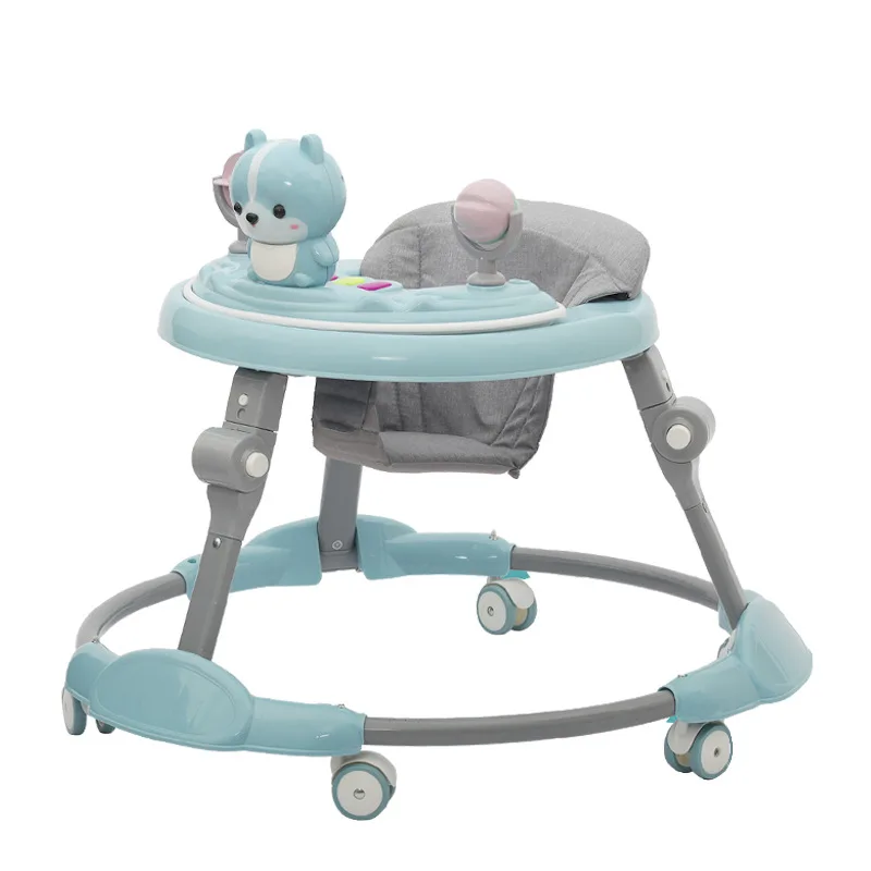 Musical Toy Folding Learning Walking Chair Rolling Baby Walkers 4 In 1 Multifunction Cartoon Lion Baby Walking Chair