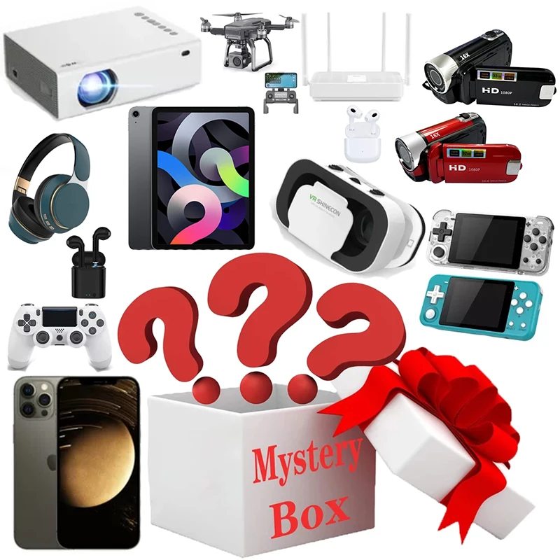 Hot Fashion and Creative Electronics 100% Value Surprise Gift Smart Watches Wireless Earphones Game Console Mystery Blind Box