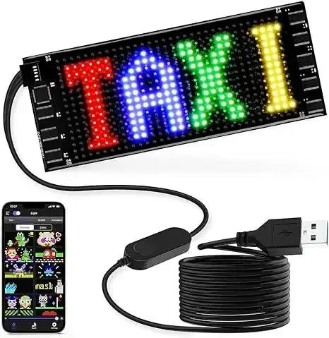 Умная светодиодная вывеска RGB управляемая приложением программируемый гибкий светодиодный дисплей для автомобилей и транспортных средств рейтинг IP67