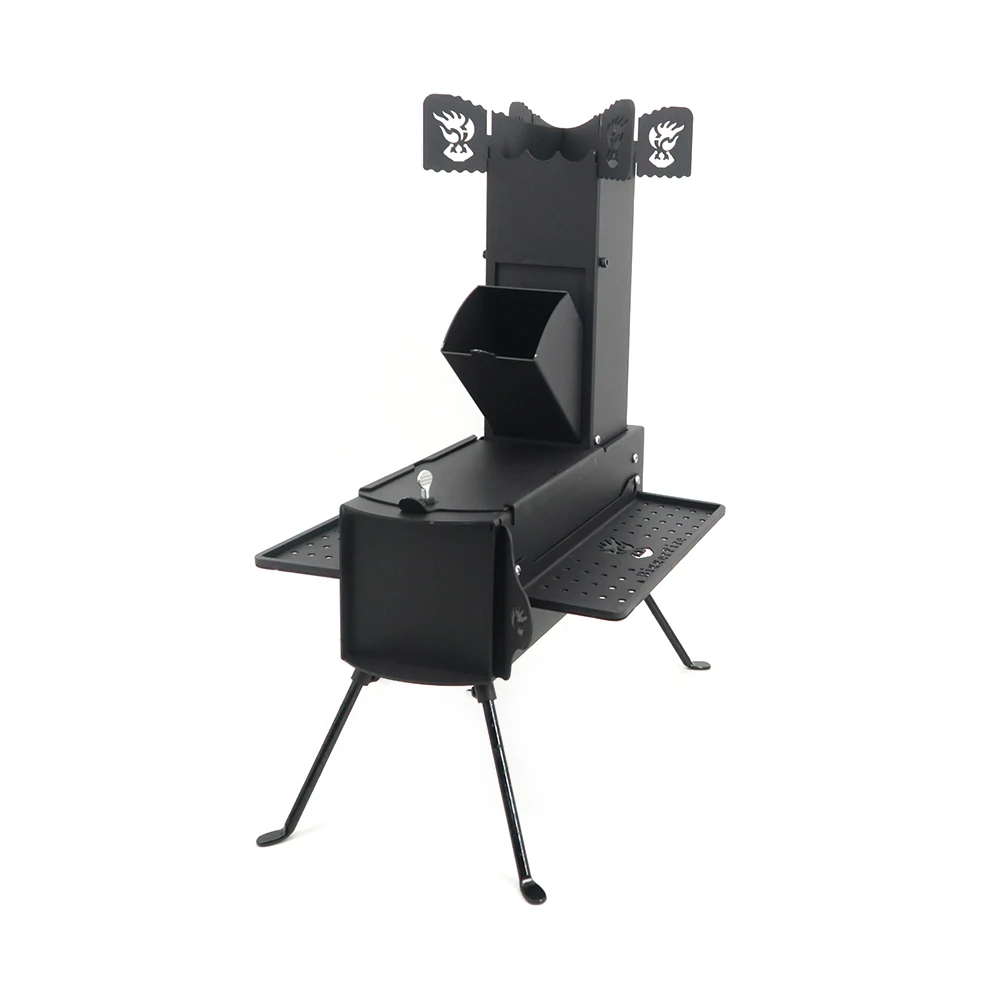 2022 Outdoor Camping Durable Carbon Steel  Picnic Hiking Rocket Stove Travelling Easy Carrying Wood Burning Stove