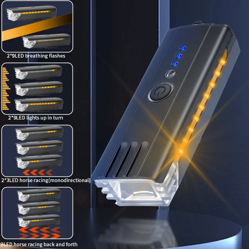 Outdoor Riding Super Bright LED Bike Light By-wire Horn Portable Bike Front Light Waterproof Rechargeable Bicycle Bike Lamp