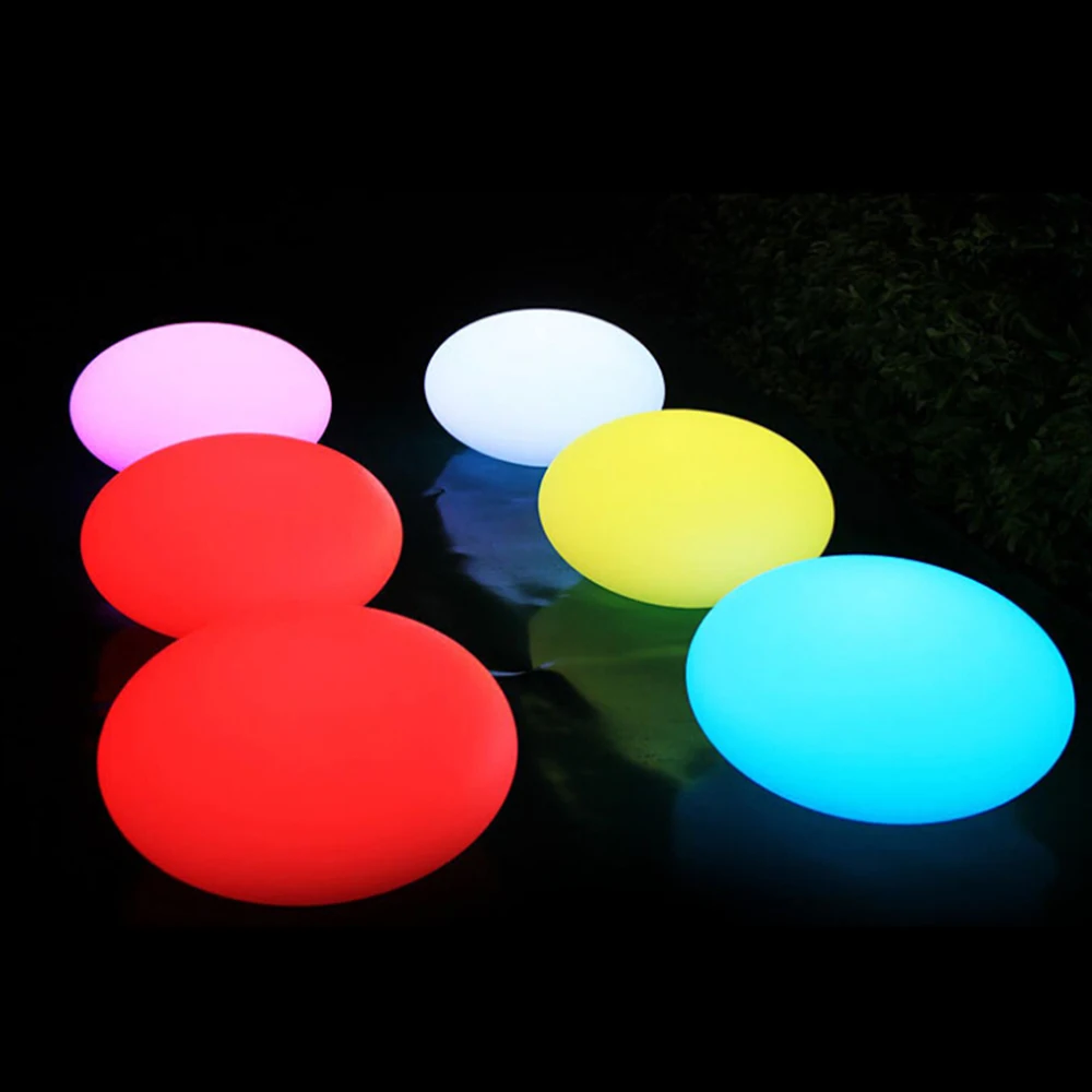 Modern Outdoor Waterproof Ip67 Led Light Plastic Garden Stepping Stones Courtyard Lawn Garden Decor Led Egg Shaped Table Lamp