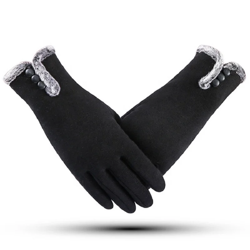 Korean Fashion Winter Gloves Warm Touch Screen Riding Windproof Plush Warm Velvet Women Outdoor Motorcycle Racing Gloves