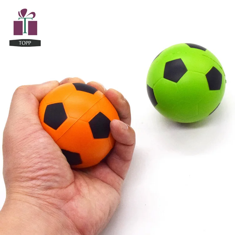 Eco Friendly Pu Foam 6.3CM Color Football Squeeze Toy Stress Reliever Antistress Ball For Kids