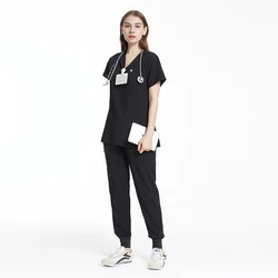 Custom Quick-dry Anti-static Scrubs Suits Hospital Uniforms Medical Nurse Uniform Top Jogger Pants Type Nurse Scrub Sets