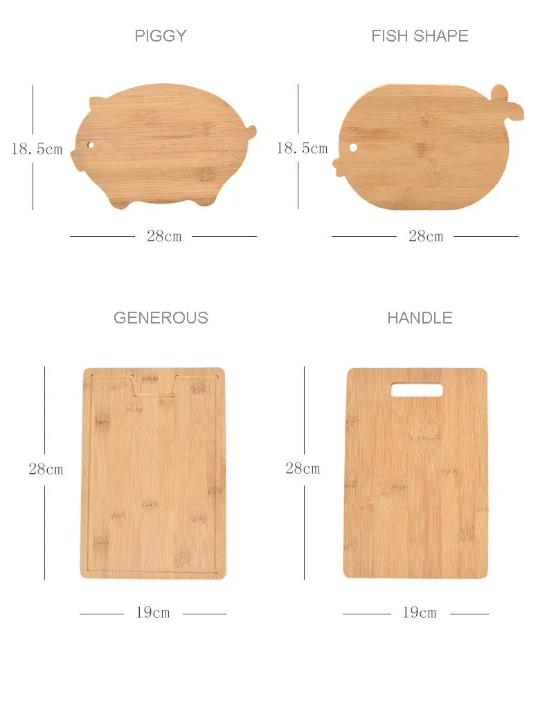 Animal Pig Shaped  Irregular Wood Chopping Board Breakfast Pizza Bread Cutting Board Kitchen Bamboo Chopping Blocks Cutting Food