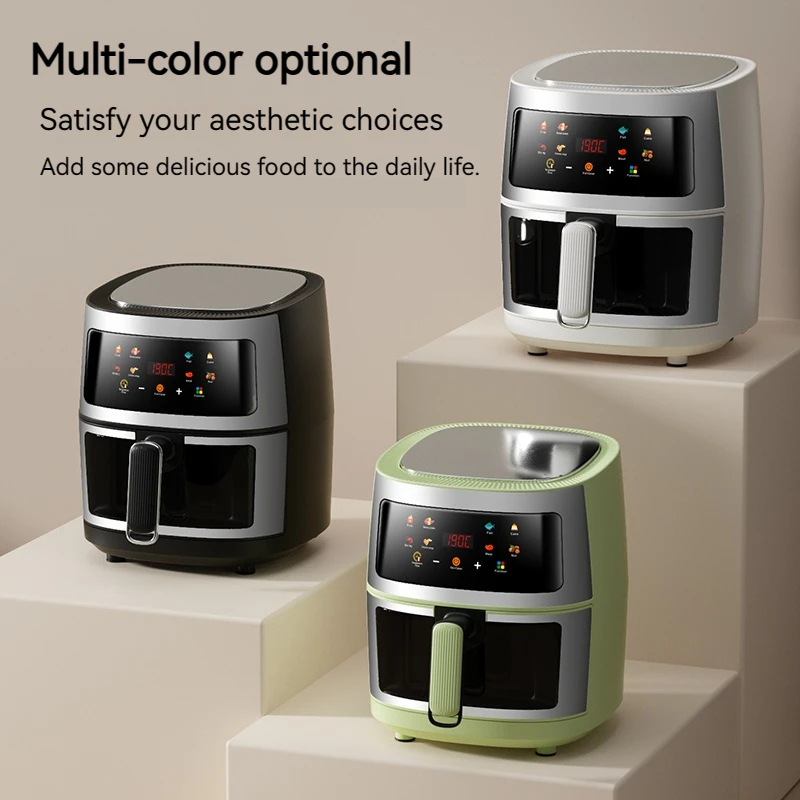 OEM Custom Logo Manufacturer Home Kitchen Easy Cooking Nonstick 5L 8l Smart Electric Digital Touch Screen Air Fryer