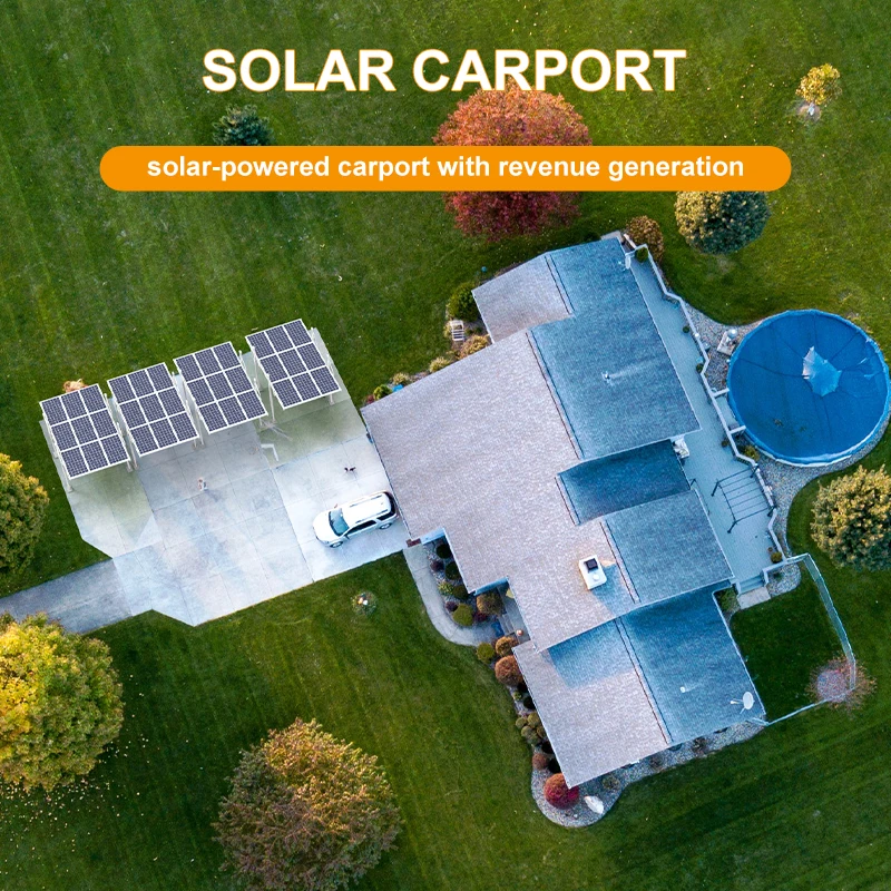 Competitive price Solar Panel Carport roof Solar Mounting System Residential solar carport Solar powered parking vehicle storage