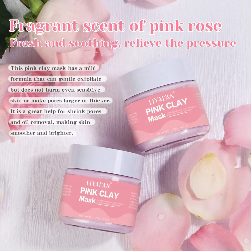 Private Label Natural Organic Facial Care Deep Cleansing Anti Aging Face Maskmask Beauty Whitening Pink Clay Mask