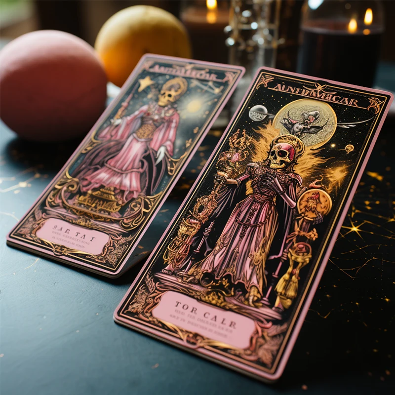 Custom Cards Game Black And Gold Buy High Quality Dark Egyptian Oraclefoil 12x7cm Wholesale Rider With Guidebook Oracles Tarot